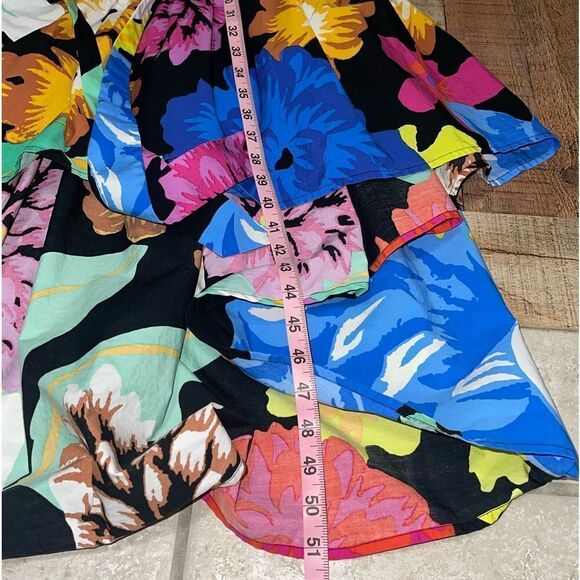 Christopher John Rogers Dress Womens small Black Blue Puff Sleeve Floral Target - Picture 13 of 14